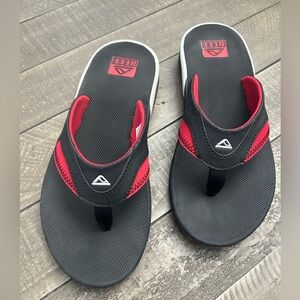 Reef Black and Red Padded Strap Flip Flops
